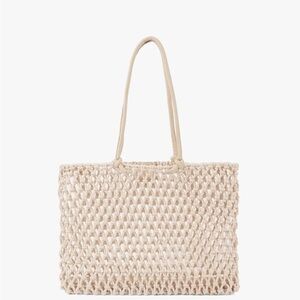 Clare V Cream Woven Tote Bag